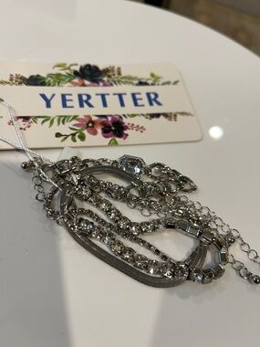 YERTTER Silver Crystal Multi-Chain Bracelet BRAND NEW